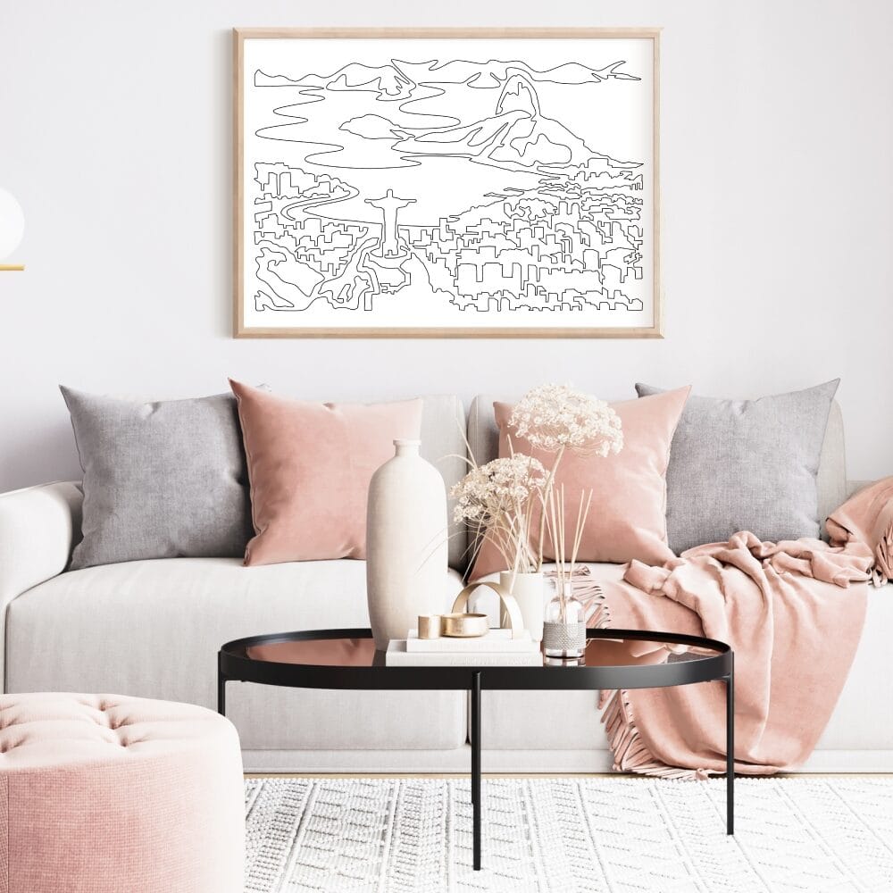 Rio De Janeiro Skyline Art Print for Living Room Rio De Janeiro Skyline Art Print for Living Room