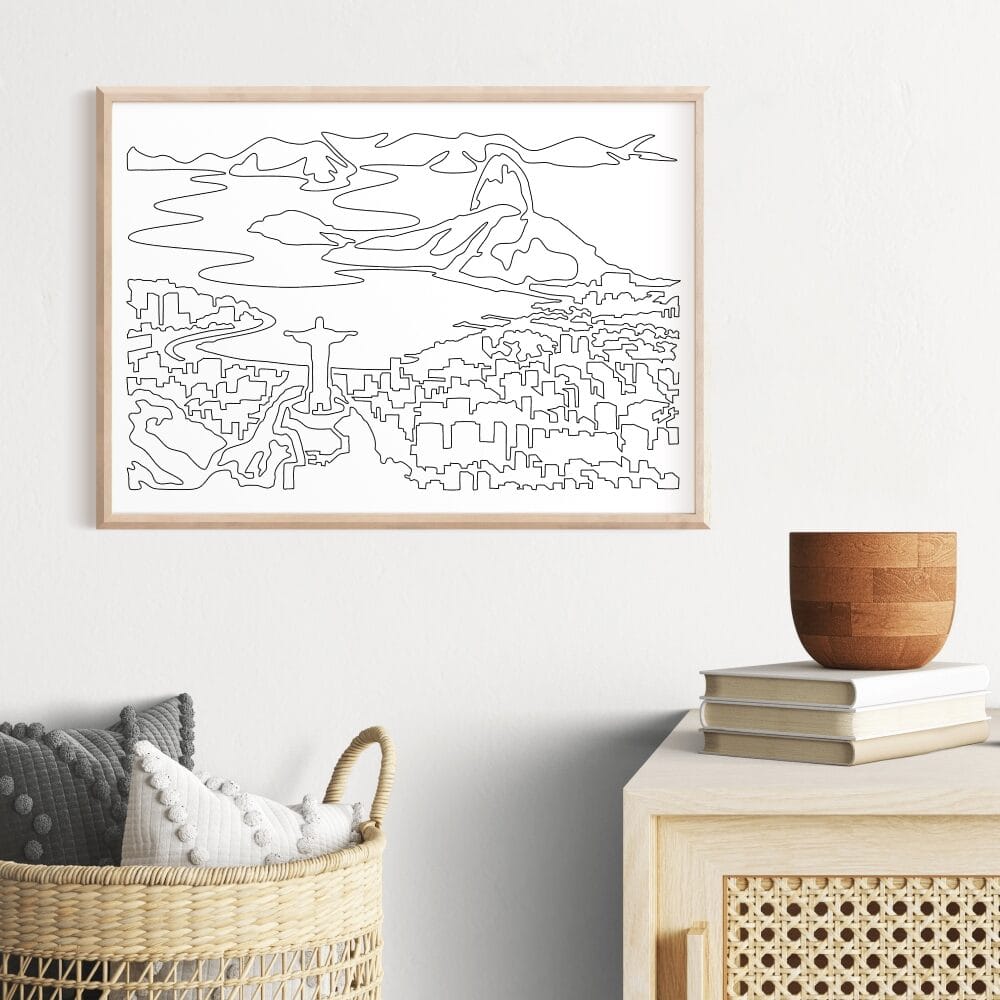Rio De Janeiro Skyline Art Print for TV Room Rio De Janeiro Skyline Art Print for TV Room