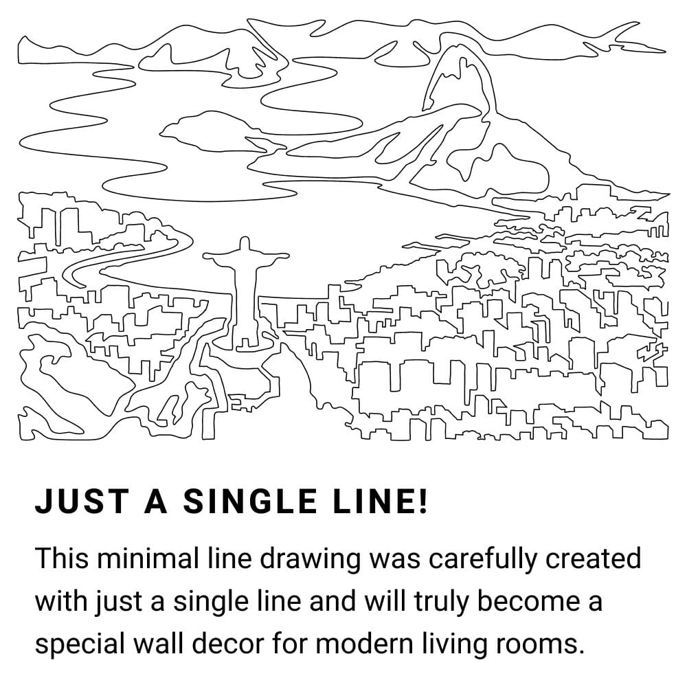 Rio De Janeiro Skyline Continuous Line Drawing Art Work Rio De Janeiro Skyline Continuous Line Drawing Art Work
