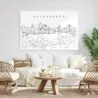 Sacramento Skyline Metal Print - Living Room - Light