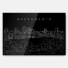Sacramento Skyline Metal Print Wall Art - Main - Dark