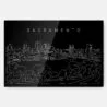 Sacramento Skyline Metal Print Wall Art - Main - Dark