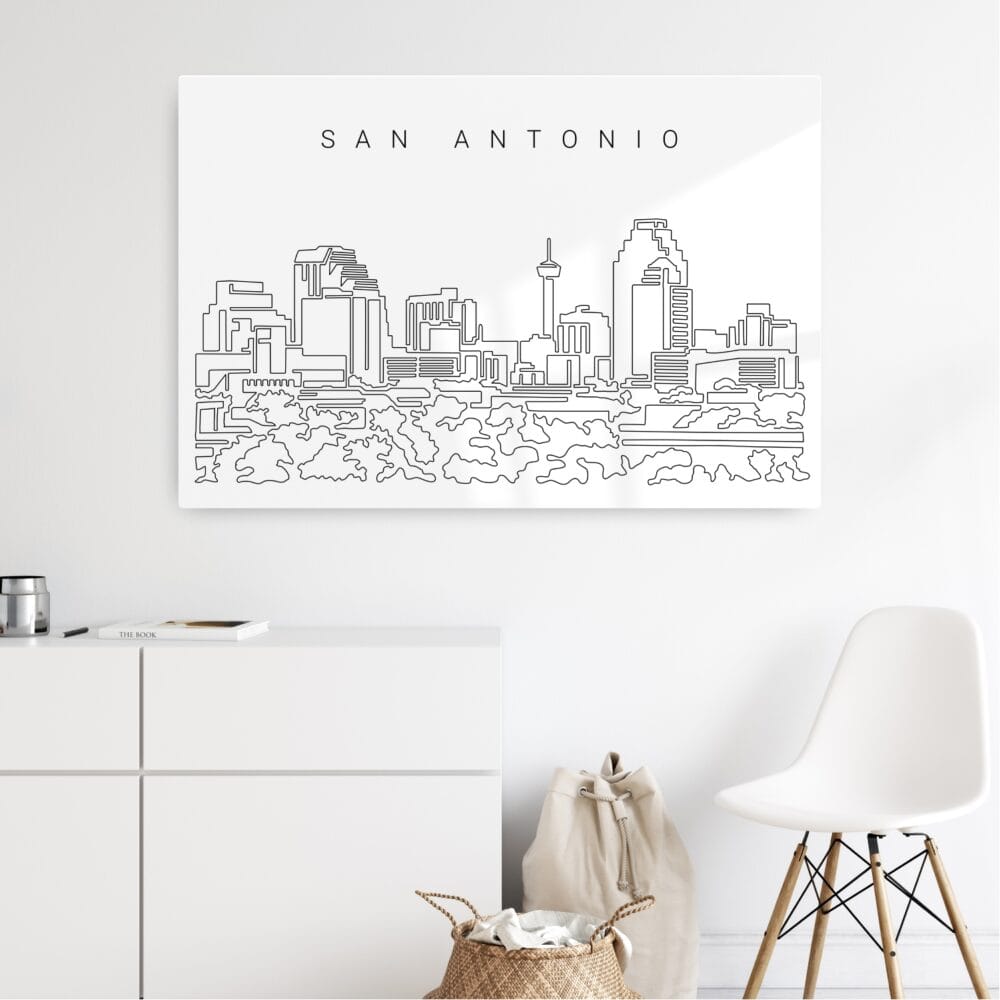 San Antonio Skyline Metal Print - Hallway - Light San Antonio Skyline Metal Print - Hallway - Light