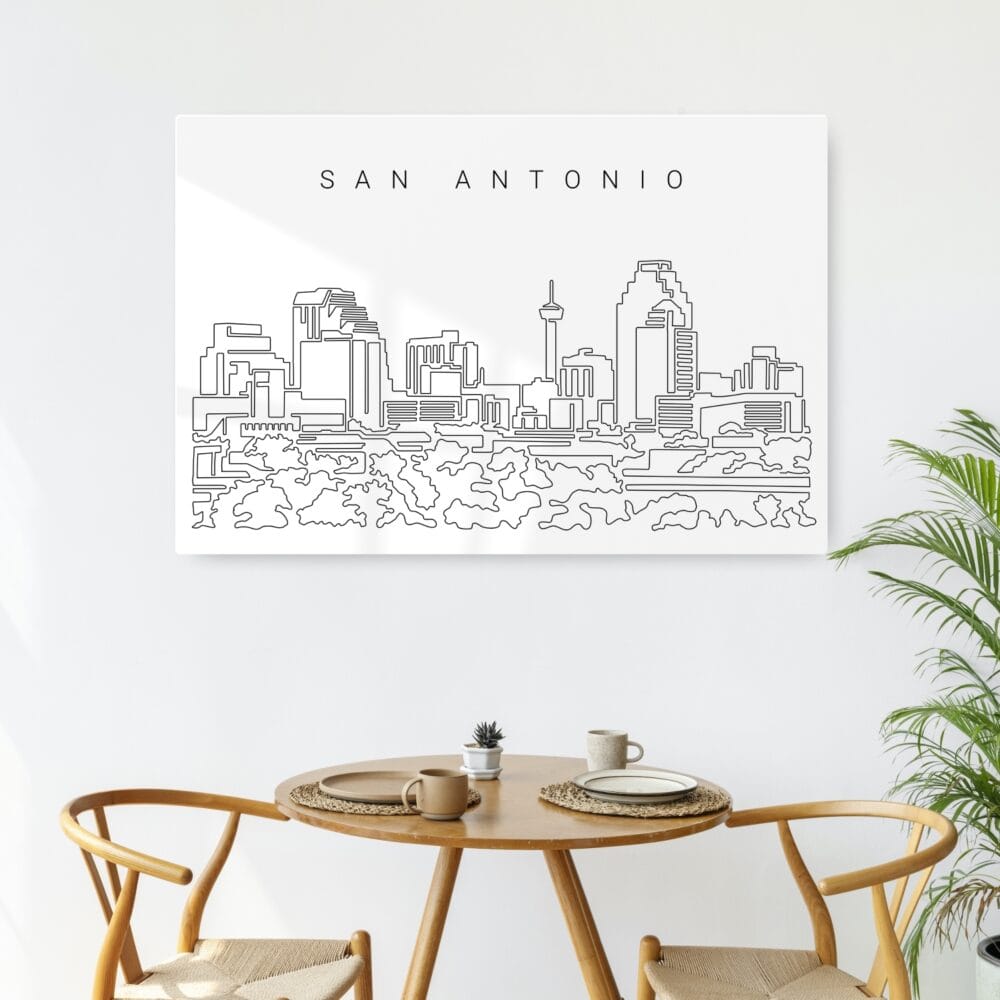 San Antonio Skyline Metal Print - Kitchen - Light San Antonio Skyline Metal Print - Kitchen - Light