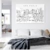 Sao Paulo Skyline Metal Print - Bed Room - Light