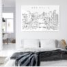 Sao Paulo Skyline Metal Print - Bed Room - Light