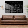 Sao Paulo Skyline Metal Print - Living ROom - Dark
