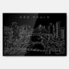 Sao Paulo Skyline Metal Print Wall Art - Main - Dark
