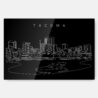 Tacoma Skyline Metal Print Wall Art - Main - Dark
