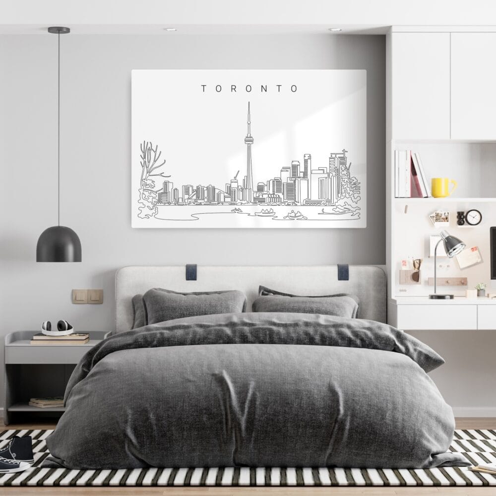 Toronto Skyline Metal Print - Bedroom - Light Toronto Skyline Metal Print - Bedroom - Light