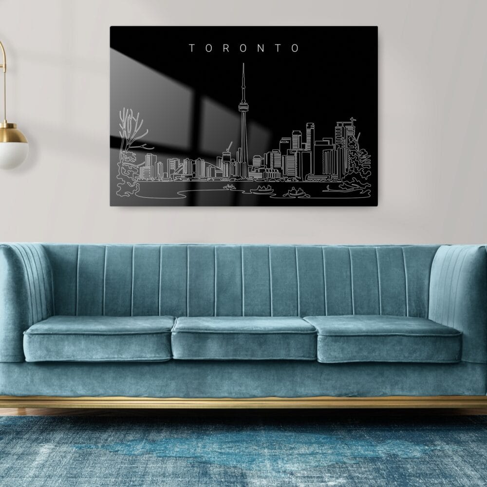 Toronto Skyline Metal Print - Living Room - Dark-1 Toronto Skyline Metal Print - Living Room - Dark-1