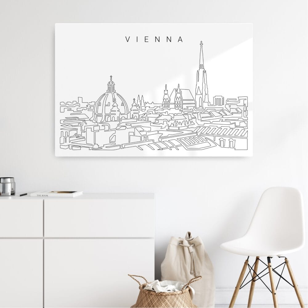Vienna Skyline Metal Print - Hallway - Light Vienna Skyline Metal Print - Hallway - Light