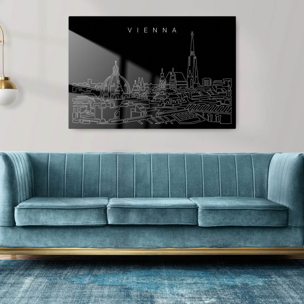 Vienna Skyline Metal Print - Living Room - Dark Vienna Skyline Metal Print - Living Room - Dark