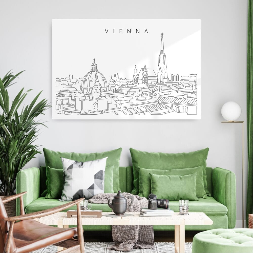 Vienna Skyline Metal Print - Living Room - Light Vienna Skyline Metal Print - Living Room - Light