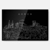 Akron Skyline Metal Print Wall Art - Main - Dark