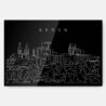 Akron Skyline Metal Print Wall Art - Main - Dark