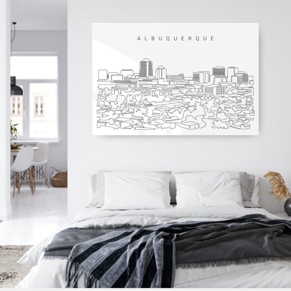 Albuquerque Skyline Metal Print - Bed Room - Light Albuquerque Skyline Metal Print - Bed Room - Light