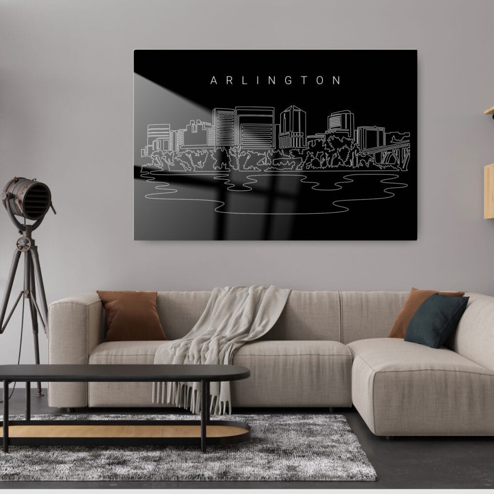Arlington Skyline Metal Print - Living Room - Dark Arlington Skyline Metal Print - Living Room - Dark