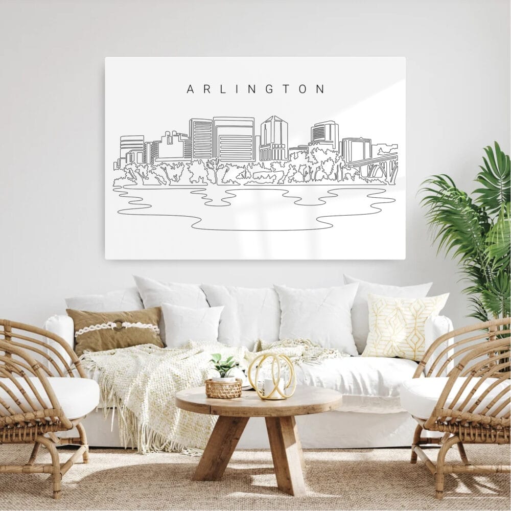 Arlington Skyline Metal Print - Living Room - Light Arlington Skyline Metal Print - Living Room - Light