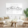Arlington Skyline Metal Print - Living Room - Light