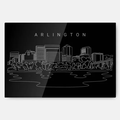 Arlington Skyline Metal Print Wall Art - Main - Dark