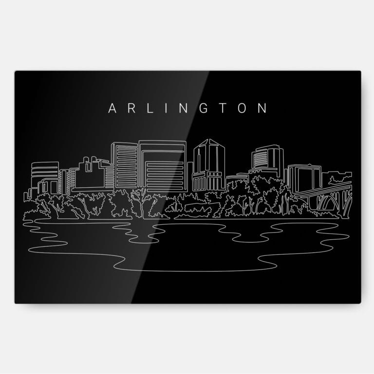 Arlington Skyline Metal Print Wall Art - Main - Dark