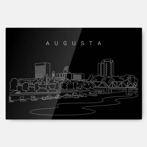 Augusta Skyline Metal Print Wall Art - Main - Dark