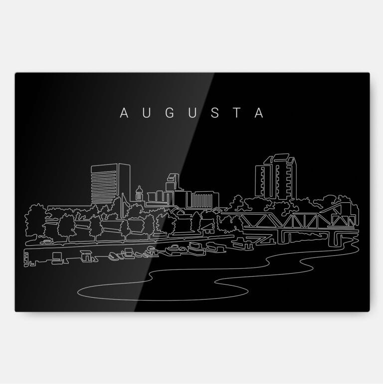 Augusta Skyline Metal Print Wall Art - Main - Dark