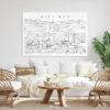 Billings Skyline Metal Print - Living Room - Light