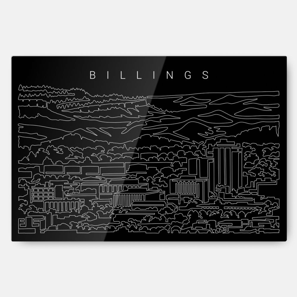 Billings Skyline Metal Print Wall Art - Main - Dark
