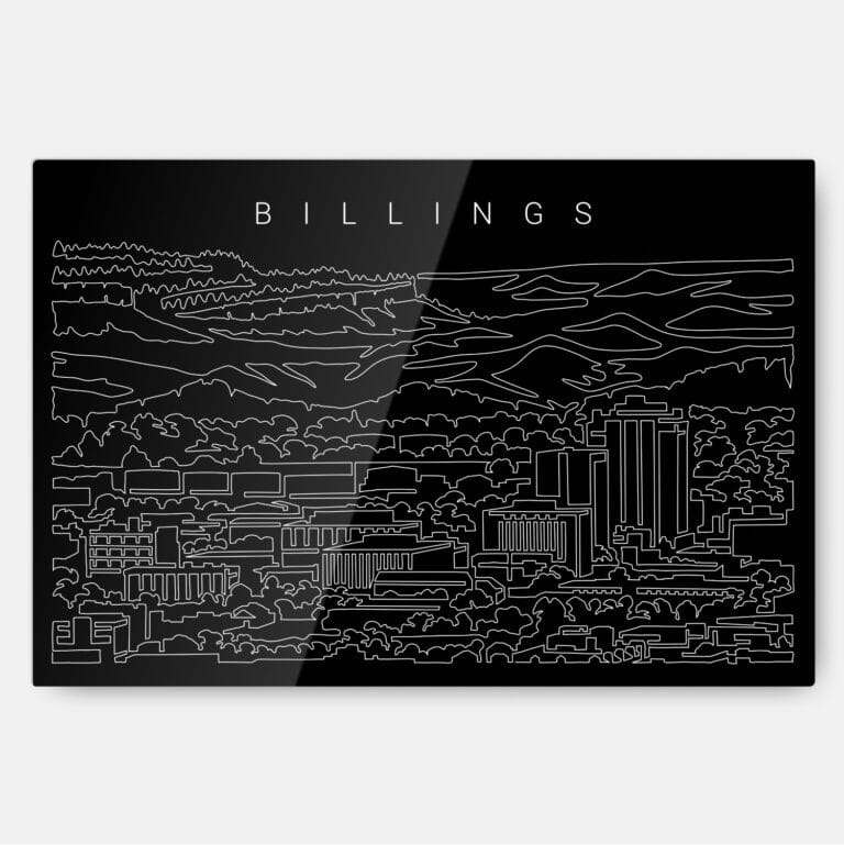 Billings Skyline Metal Print Wall Art - Main - Dark
