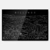 Billings Skyline Metal Print Wall Art - Main - Dark