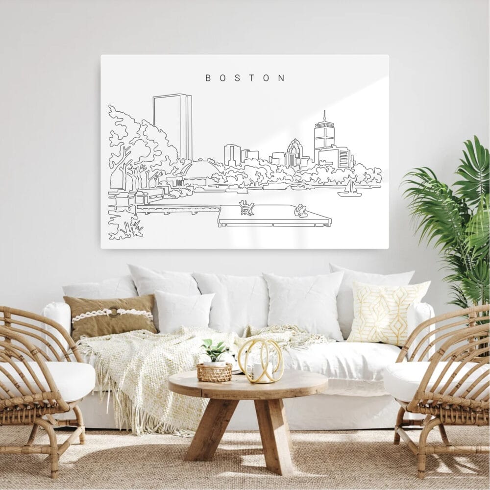 Boston Esplanade Metal Print - Living Room - Light Boston Esplanade Metal Print - Living Room - Light