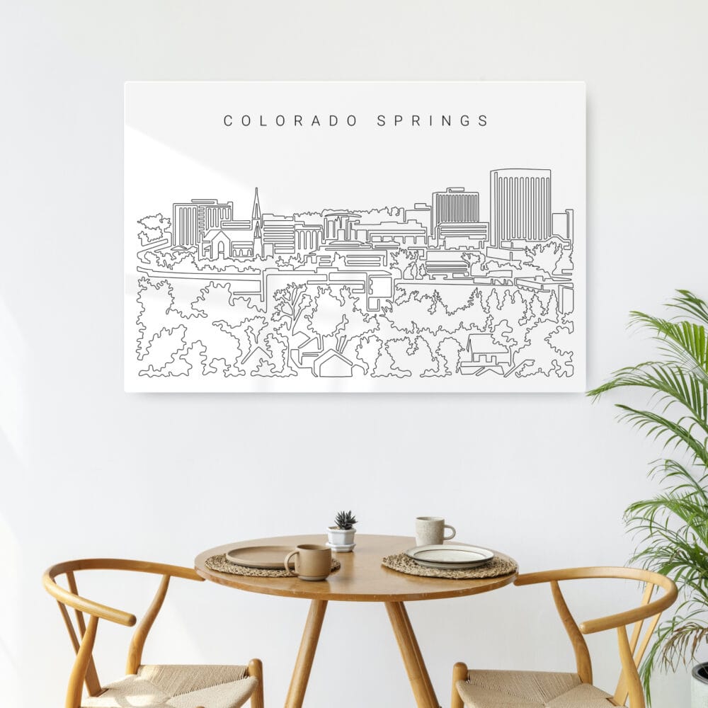 Colorado Springs Skyline Metal Print - Kitchen - Light Colorado Springs Skyline Metal Print - Kitchen - Light