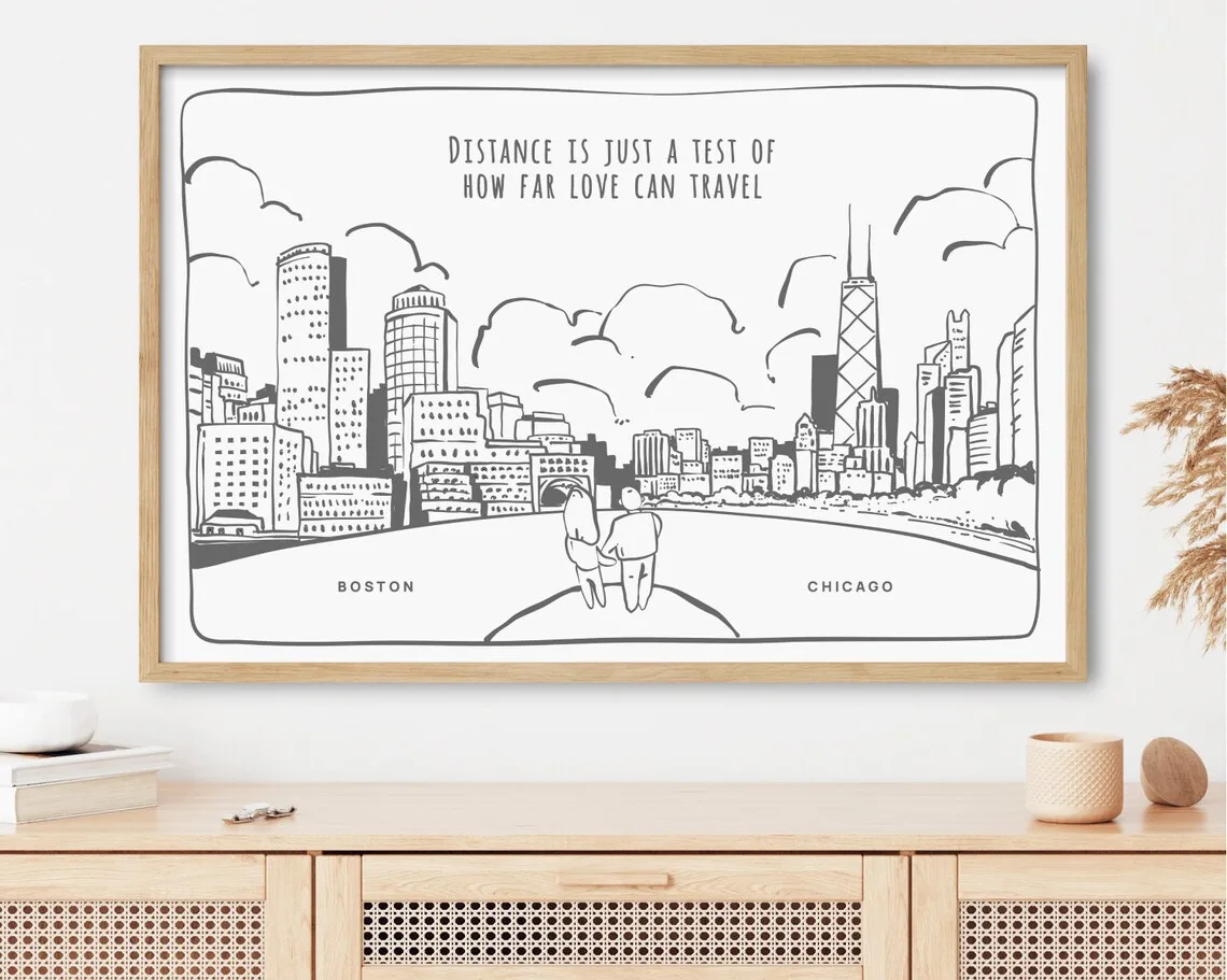 Unique Valentine's Day Gifts That Aren't Cheesy Or Cliche in 2024 8 Custom City Art Couples