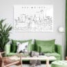 Des Moines Skyline Metal Print - Living Room - Light