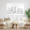 Doha Skyline Metal Print - Living Room - Light