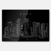 Doha Skyline Metal Print Wall Art - Main - Dark