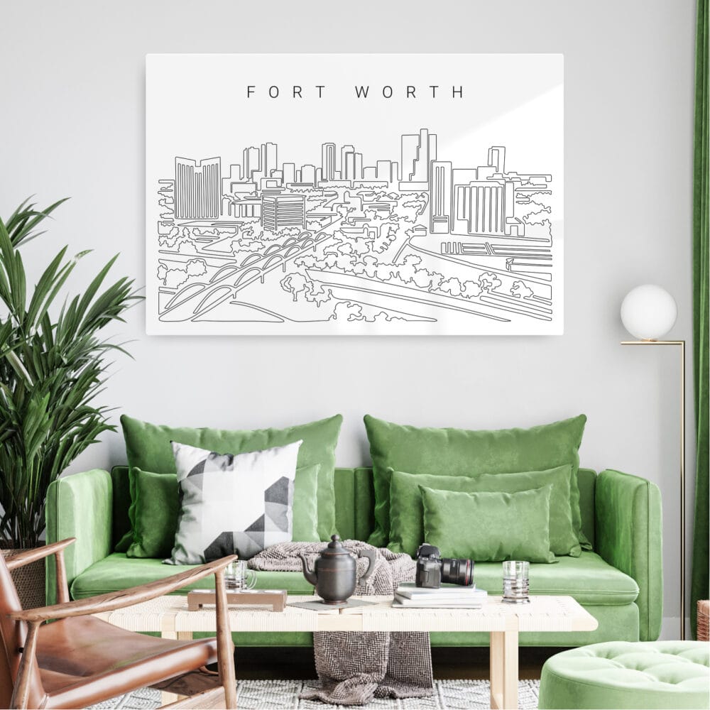 Fort Worth Metal Print - Living Room - Light Fort Worth Metal Print - Living Room - Light