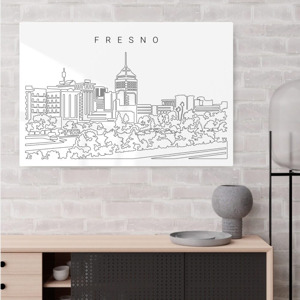 Fresno Skyline Metal Print - Shelf - Light Fresno Skyline Metal Print - Shelf - Light