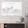 Fresno Skyline Metal Print - Shelf - Light