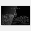 Fresno Skyline Metal Print Wall Art - Main - Dark