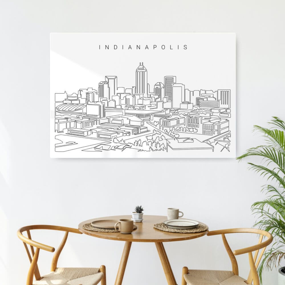 Indianapolis Skyline Metal Print - Kitchen - Light Indianapolis Skyline Metal Print - Kitchen - Light