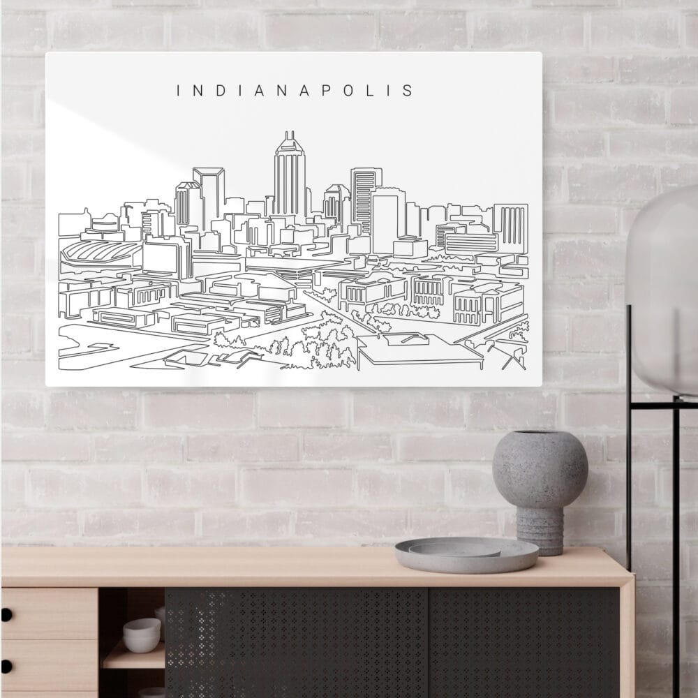 Indianapolis Skyline Metal Print - Living ROom - Light Indianapolis Skyline Metal Print - Living ROom - Light