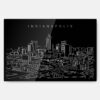 Indianapolis Skyline Metal Print Wall Art - Main - Dark