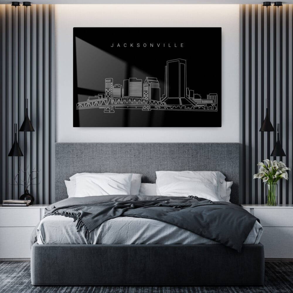 Jacksonville Skyline Metal Print - Bedroom - Dark Jacksonville Skyline Metal Print - Bedroom - Dark