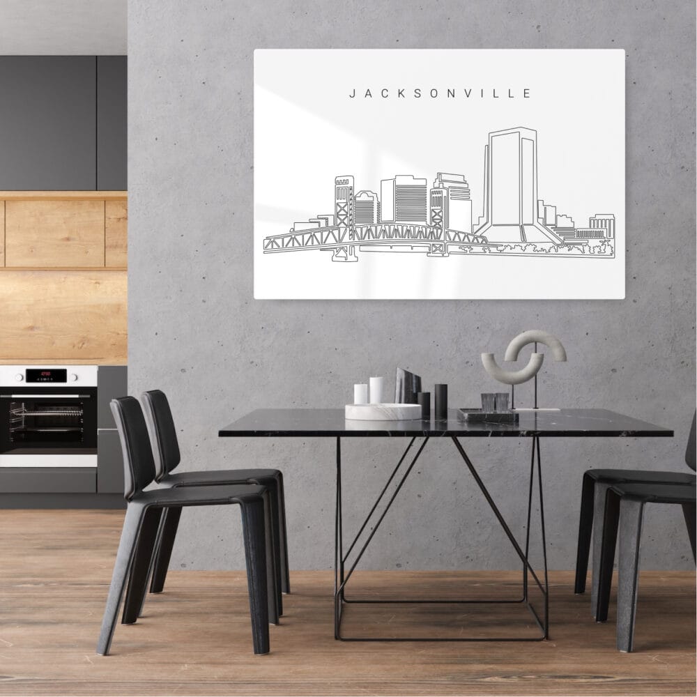 Jacksonville Skyline Metal Print - Kitchen - Light Jacksonville Skyline Metal Print - Kitchen - Light