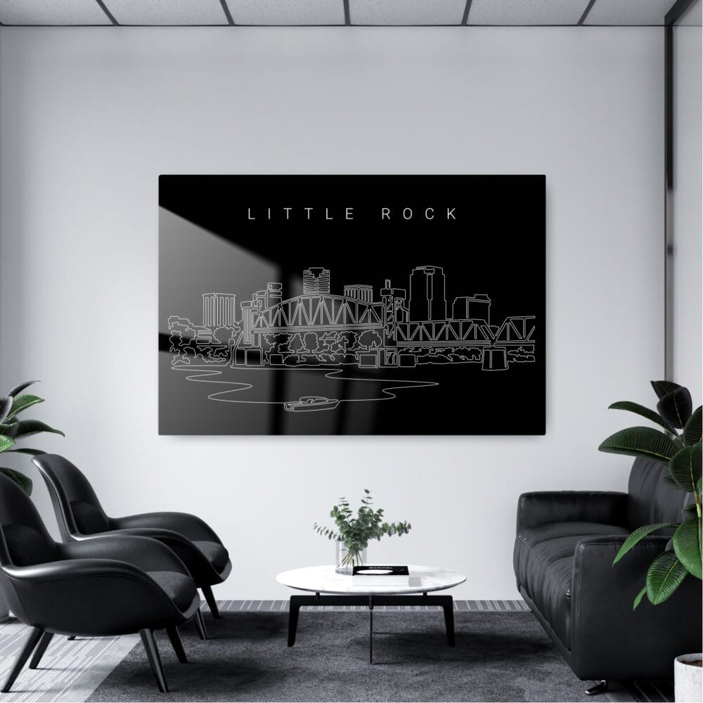 Little Rock Skyline Metal Print - Office - Dark Little Rock Skyline Metal Print - Office - Dark