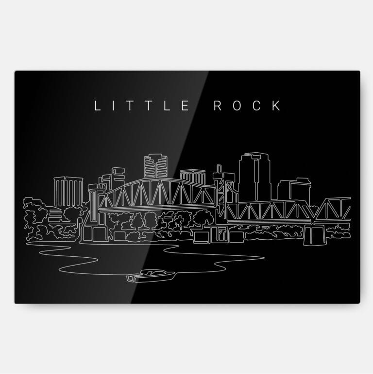 Little Rock Skyline Metal Print Wall Art - Main - Dark