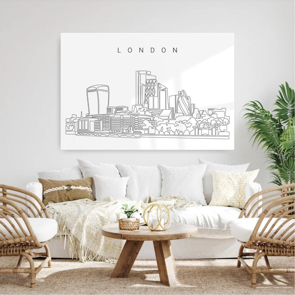 London Skyline Metal Print - Living Room - Light London Skyline Metal Print - Living Room - Light